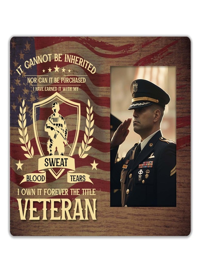 ZYQFN The Title Veteran I Own it forever, Picture Frame 4x6, Memorial Gifts, Patriotic Decorations, American Flat Picture Frame, Table Top or Wall Mount, Fits 4x6 Picture.(025) - Image 1